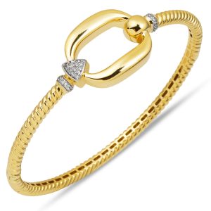 14 Carats Spor Or Manchette Jonc