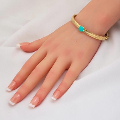 Oroliv Turkuaz Colored 14KK Gold Bracelet - 14K - 12.86g - EZ Gold