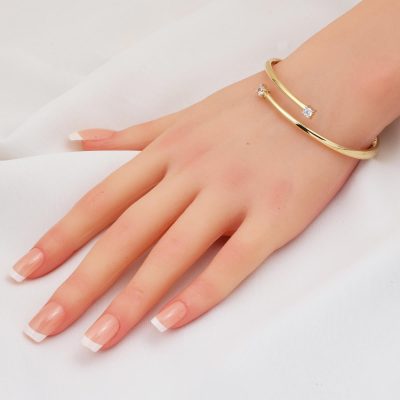 Solitairelı Fantezi 14 Carats Manchette Bracelet - 14K - 12.7g - EZ Gold