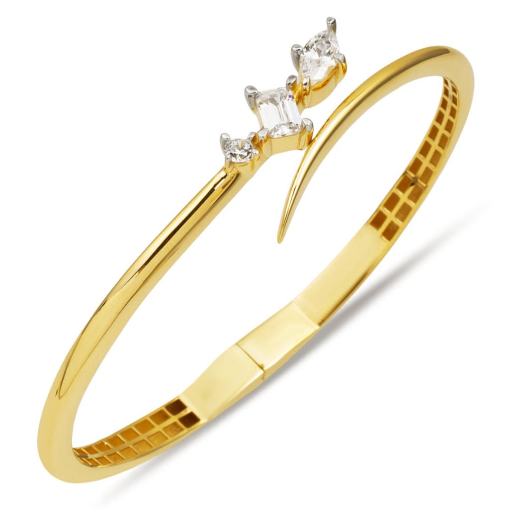 Tria Fantezi Or 14 Carats Manchette Jonc