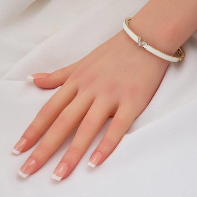 Beyaz Enamel Versage Tarzı 14K Bracelet - 14K - 10.54g - EZ Gold