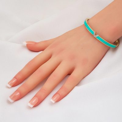 Versage Turkuaz Coloré 14 Carats Manchette - 14K - 10.92g - EZ Gold