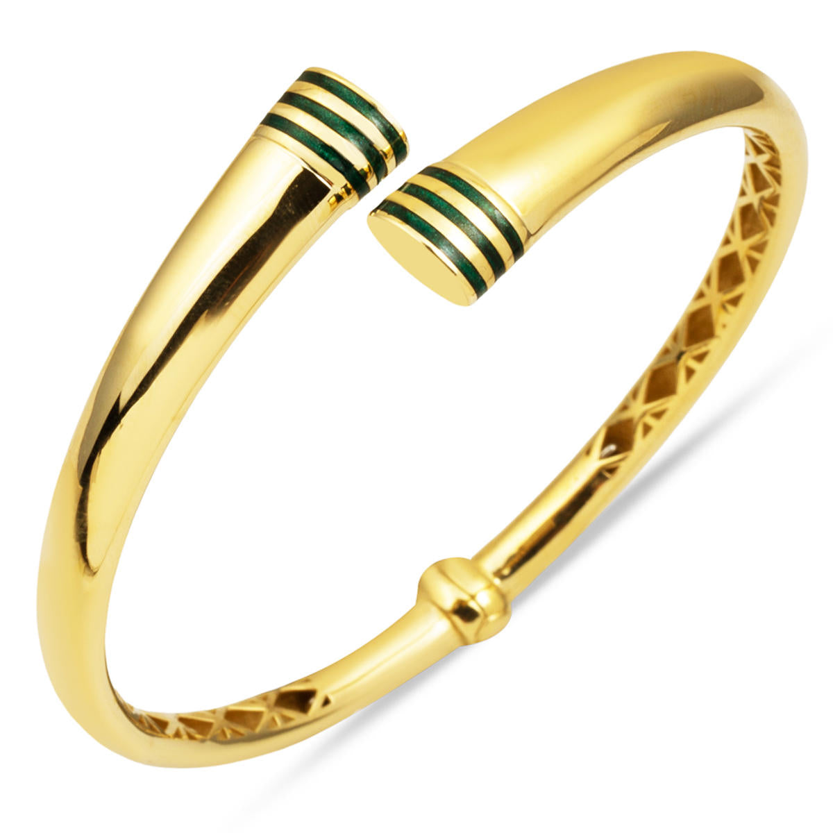 Alvina Vert Coloré 14 Carats Manchette Jonc