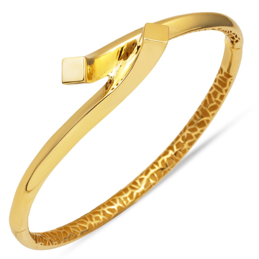 Neva Plain 14 Karat Gold Cuff Bangle