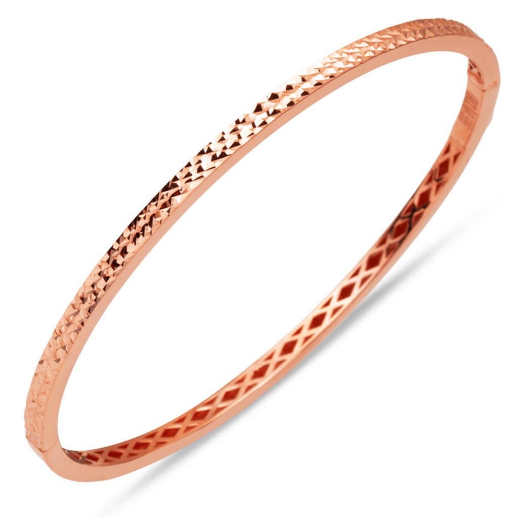 Plain Rose Gold 14 Karat Cuff Bangle