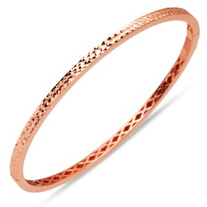 Plain Rose Gold 14 Karat Cuff Bangle