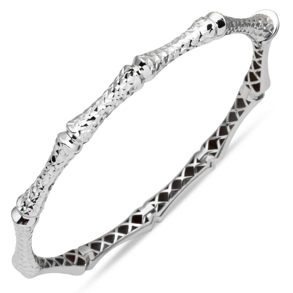 Blanc Or Işıltılı Manchette Bracelet 14 Carats