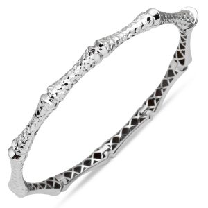 White Gold Işıltılı Cuff Bracelet 14 Karat