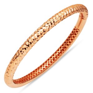 Parıltılı Rose 14 Karat Cuff Bangle