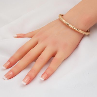 Parıltılı Rose 14 Ayar Kelepçe Bilezik - 14K - 12.37g - EZ Gold