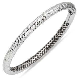 Parıltılı 14 Karat White Gold Cuff