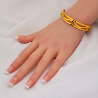 Zikzaklı Üçlü Ajda 14 Ayar Kelepçe Bilezik - 14K - 13.37g - EZ Gold