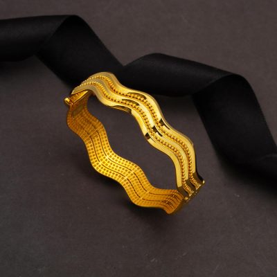 Zigzag Ajda 22 Carats Manchette Bracelet fin - 22K - 21.02g - EZ Gold
