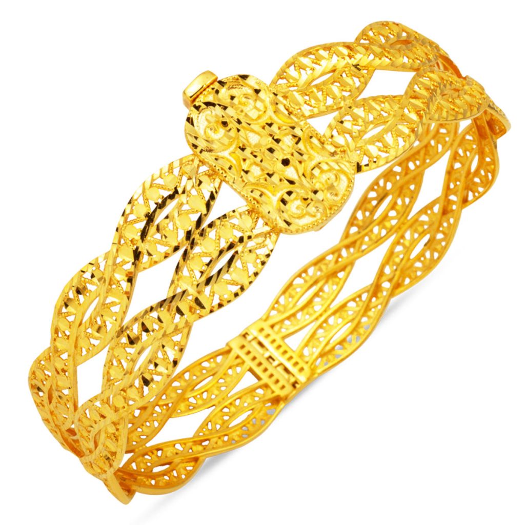 Tree of Life 14 Karat Cuff Gold Bracelet