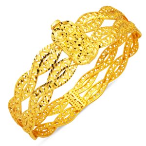 Tree of Life 14 Karat Cuff Gold Bracelet