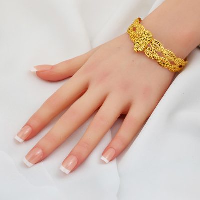 Yaşam Çiçeği 14 Ayar Kelepçe Altın Bileklik - 14K - 19.43g - EZ Gold