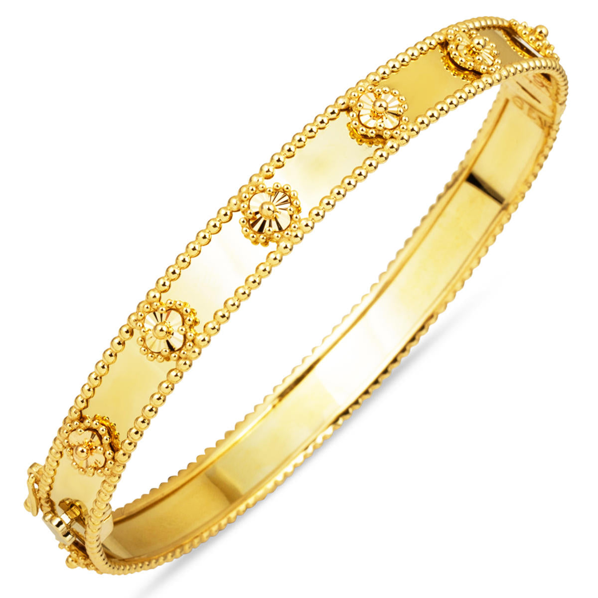 Trèfle Parıltılı 14 Carats Manchette Jonc