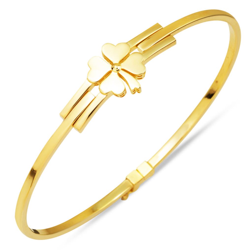 Clover Gold Spor Cuff Bangle