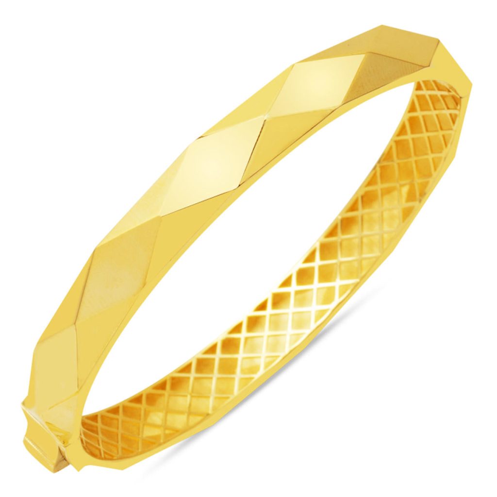 14 Carats Prizma Design Manchette Or Jonc