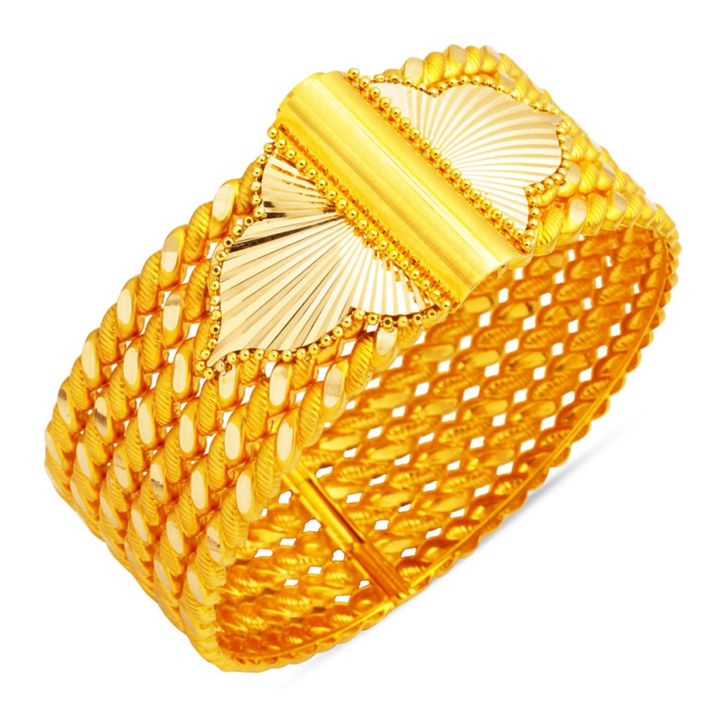 14 Carats Torsadé Or Manchette Jonc