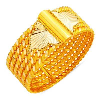 14 Carats Torsadélı Or Manchette Bracelet