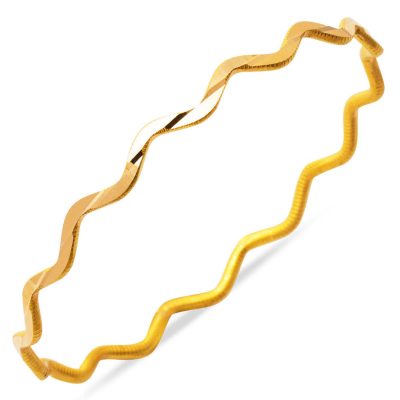 Zikzaklı Ajda 14 Karat Gold Bangle