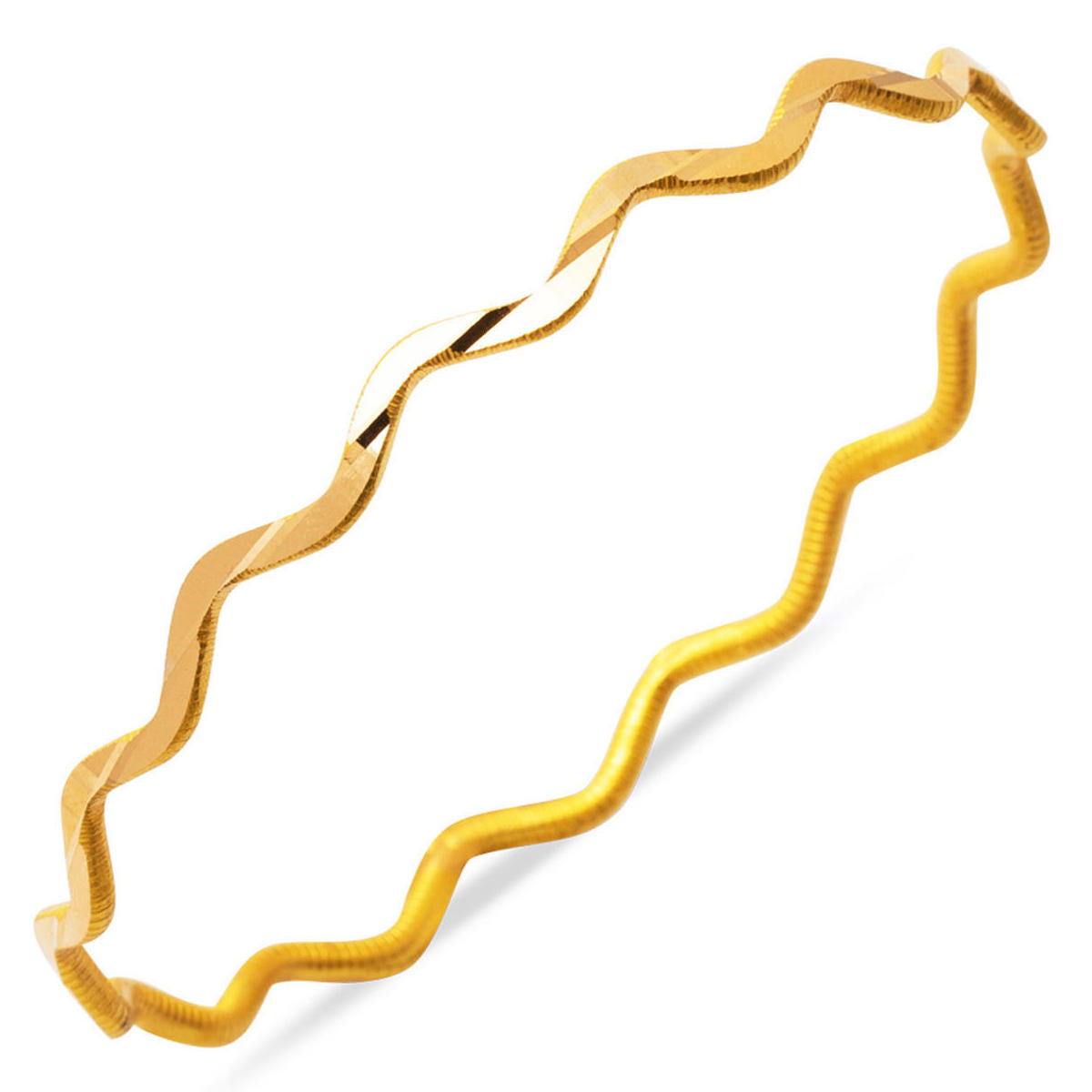 Zikzaklı Ajda 14 Karat Gold Bangle