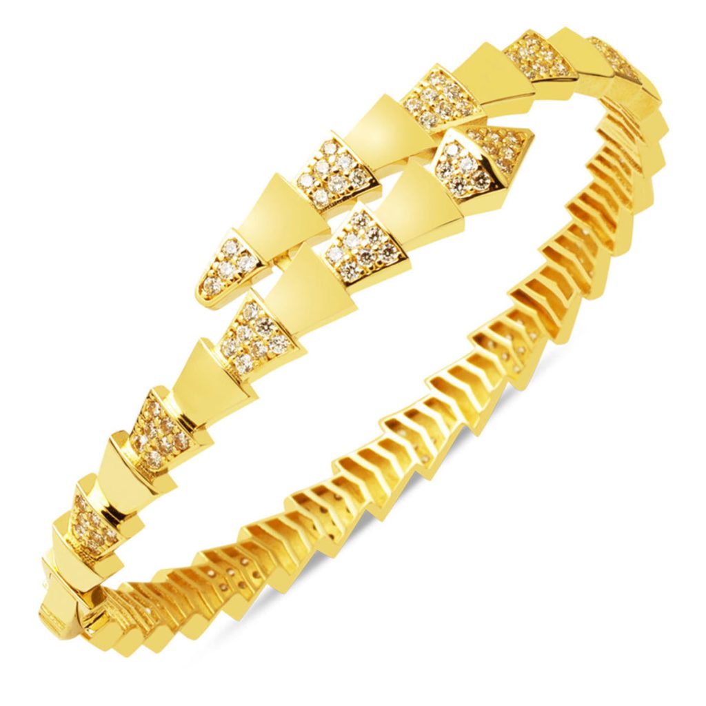 Serpenti 14 Karat Cuff Gold Bangle