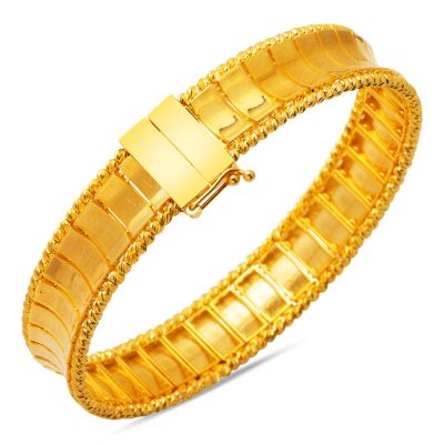 Yılan Derisi Boules Manchette Jonc 14 Carats