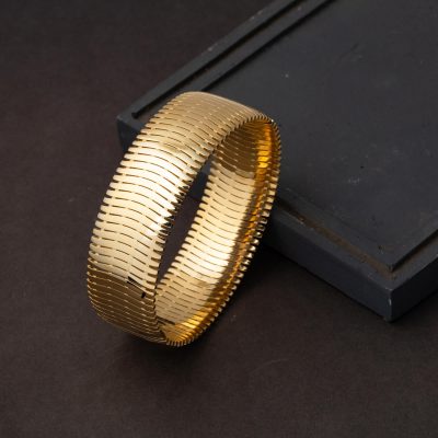 Balık Sırtı Geniş Altın Bilezik 14 Ayar - 14K - 28.4g - EZ Gold
