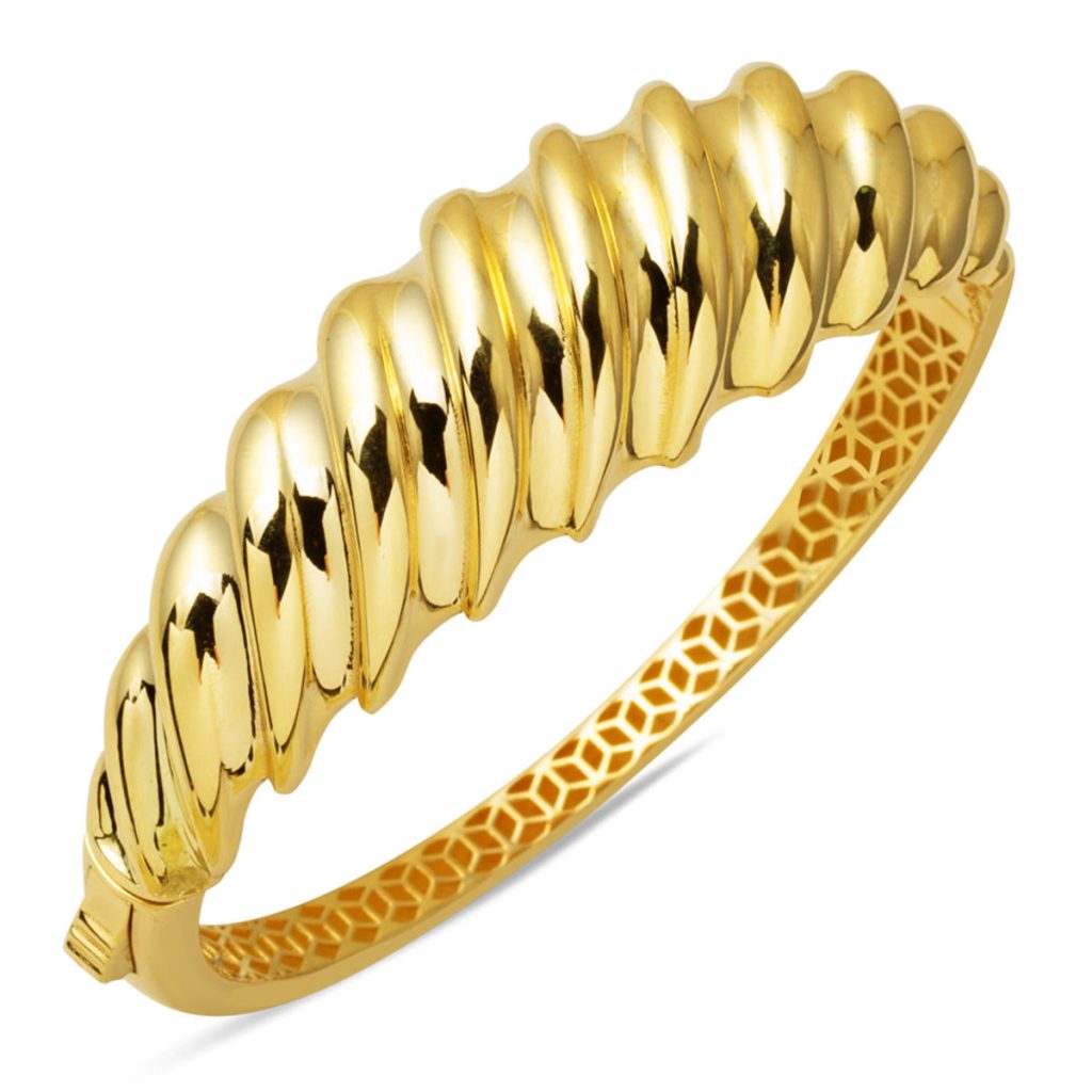 Twisted 14 Karat Cuff Gold Bangle