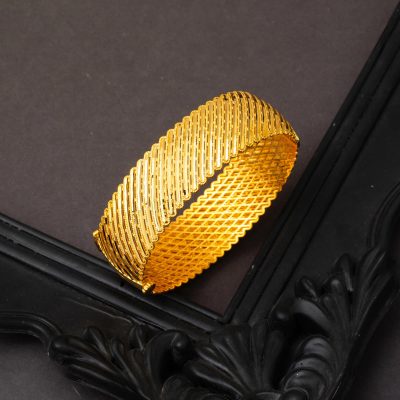 Kalemli Parlak Kelepçe Bilezik 14 Ayar Altın - 14K - 29.6g - EZ Gold
