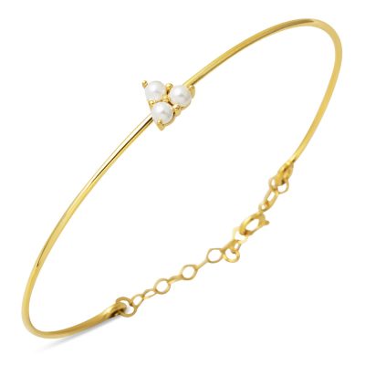 Tria with Pearls 14K İnce Gold Bracelet