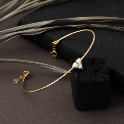 Tria with Pearls 14K İnce Gold Bracelet - 14K - 3.55g - EZ Gold