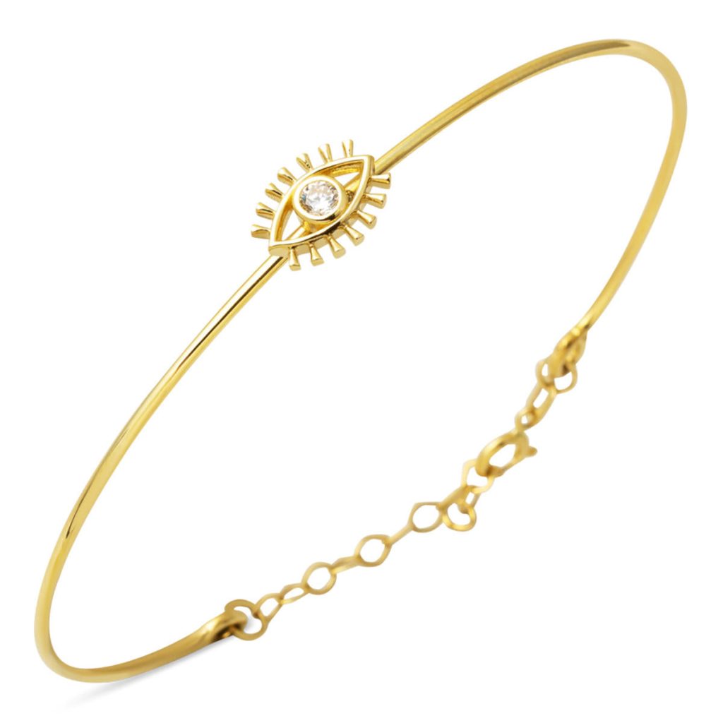 Göz 14 Karat Gold Spor Cuff Bangle