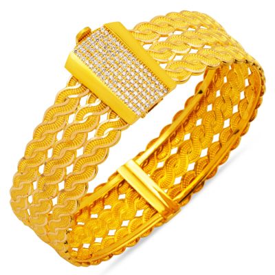 Saç Wovensü Twistedlı 14K Gold Bracelet