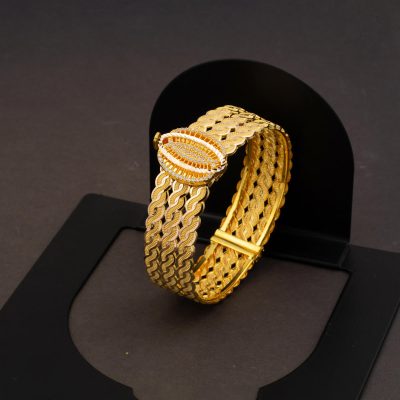 Saç Tressésü Torsadée Manchette Or Bracelet - 14K - 18.97g - EZ Gold