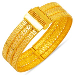 Versage Twistedlı Gold Cuff Bangle
