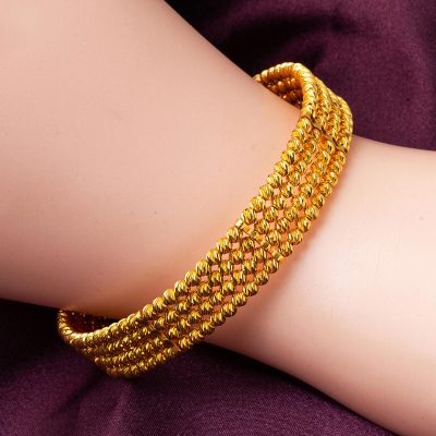 4 Rang Dorique à Boules 14 Carats Or Manchette Bracelet - 14K - 24g - EZ Gold