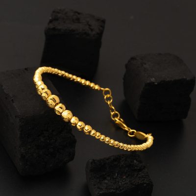Kalemli Dorique à Boules 14 Carats Manchette Or Bracelet - 14K - 7.5g - EZ Gold