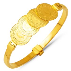 4 Quart en Or 14 Carats Manchette Or Bracelet
