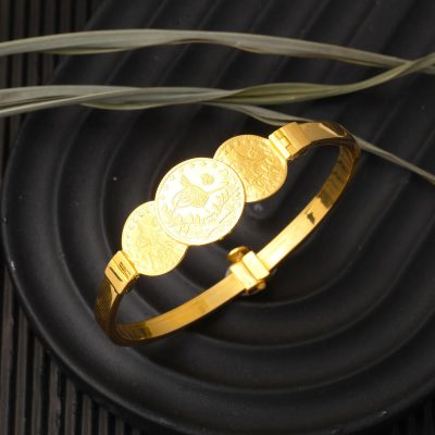Çeyrek Ve Yarım Reşatlı 14 Ayar Altın Kelepçe Bileklik - 14K - 13.86g - EZ Gold
