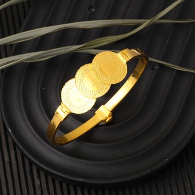 3 Çeyrek Altınlı 14 Ayar Kelepçe Altın Bileklik - 14K - 13g - EZ Gold
