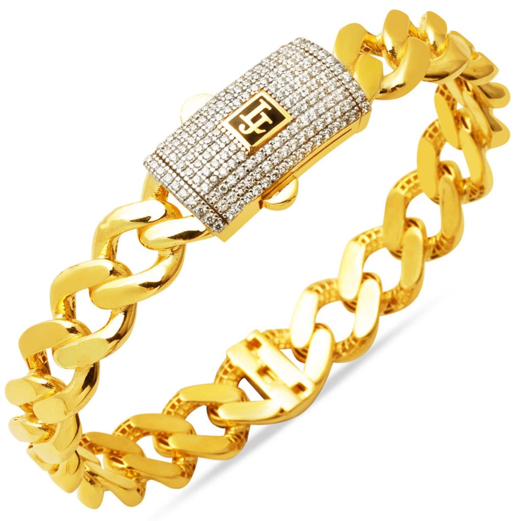 Curb Cuff Gold Bracelet 14 Karat