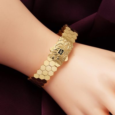 Modern Tasarım 14 Ayar Kelepçe Altın Bileklik - 14K - 29g - EZ Gold