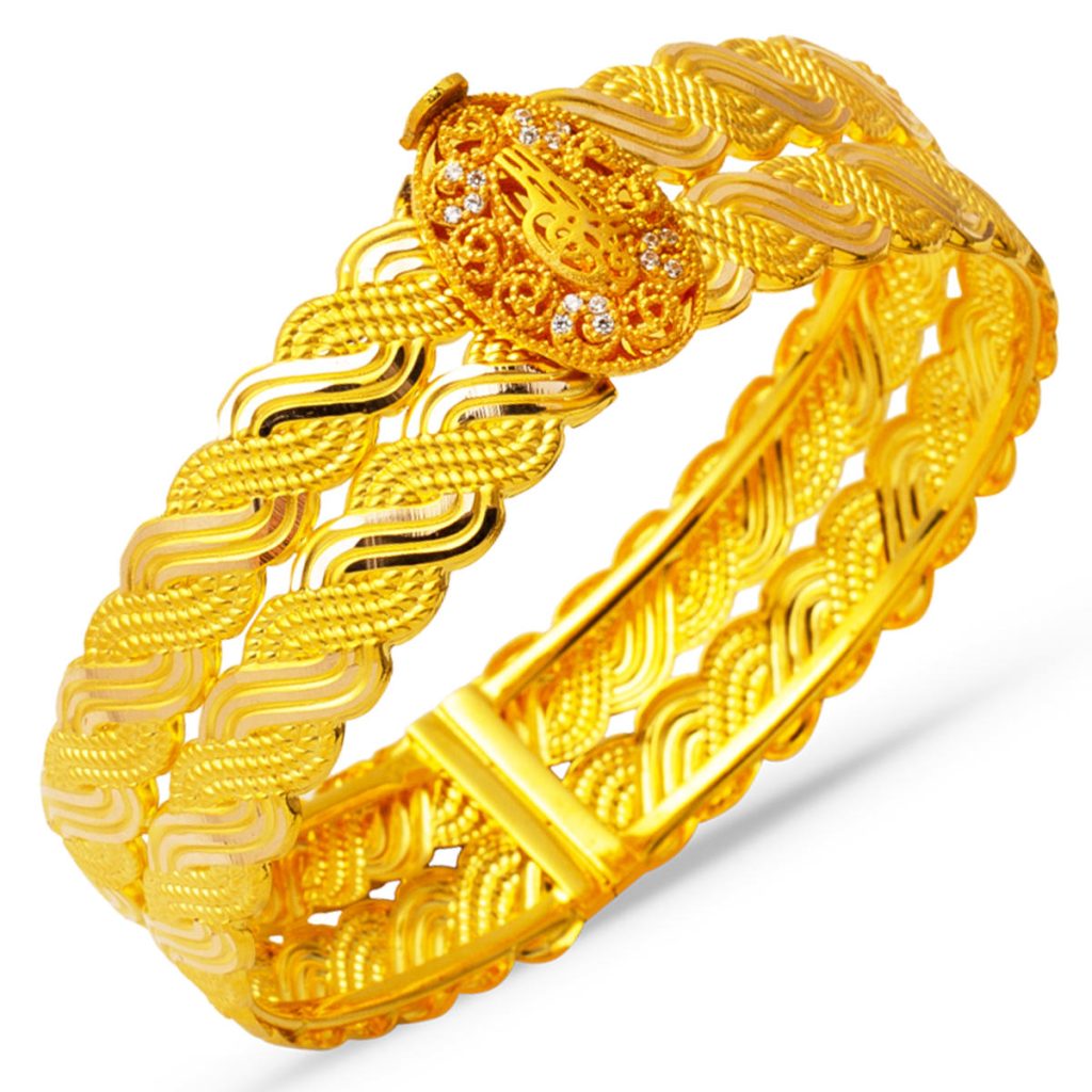 Trabzon Wovensü 14 Karat Tughra Gold Kilitli Bangle