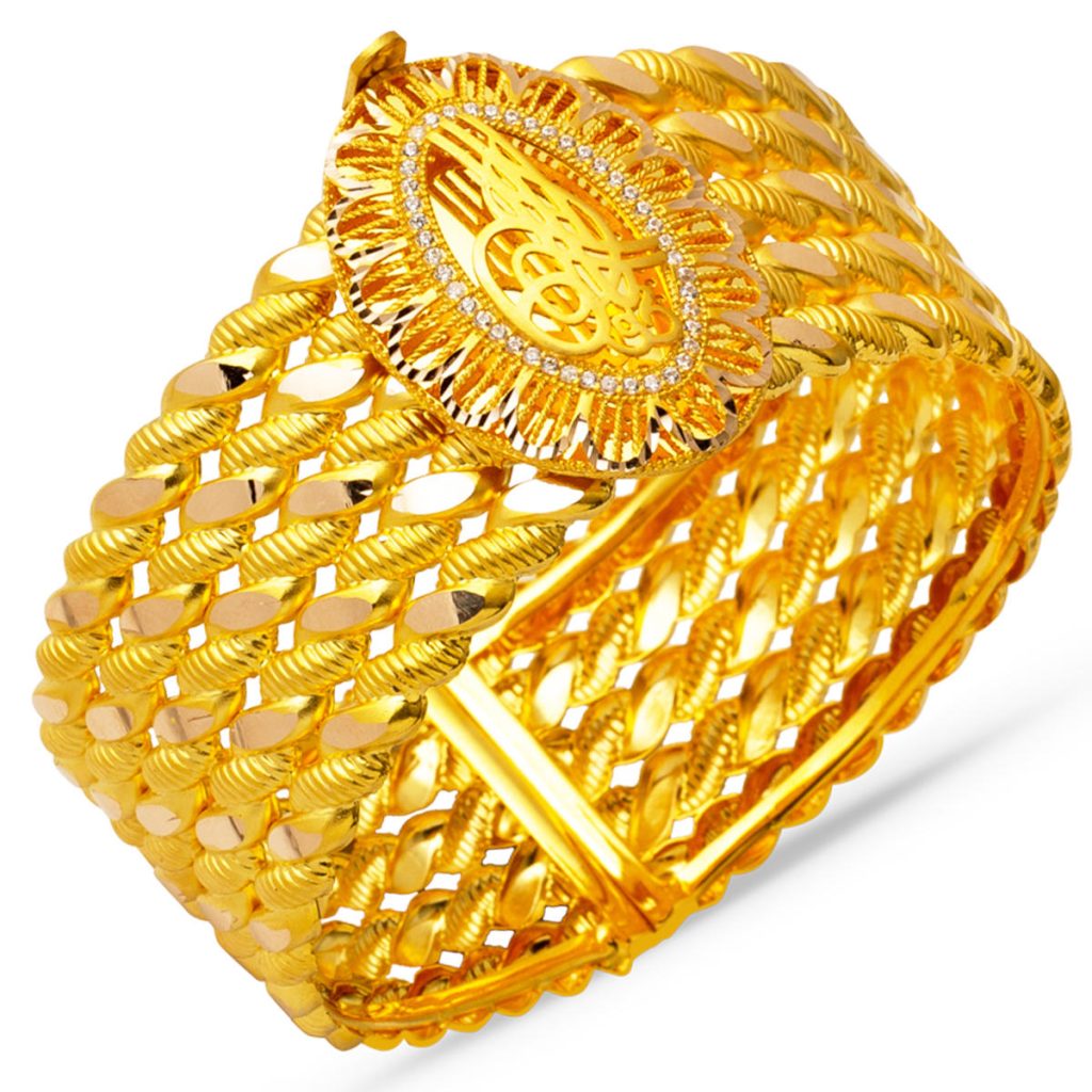 Twistedlı 14 Karat Tughra Cuff Bangle