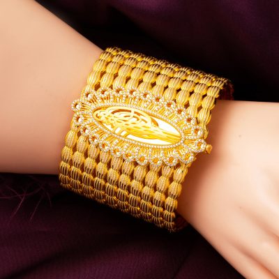 Midye Twisted Büyük with Monogram Gold Cuff Bracelet - 14K - 59.35g - EZ Gold