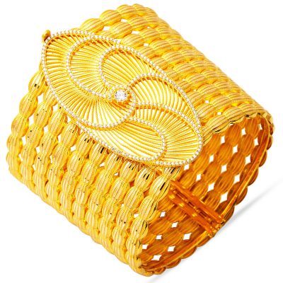 Modern Design Midye Torsadélı Kilitli Or Bracelet