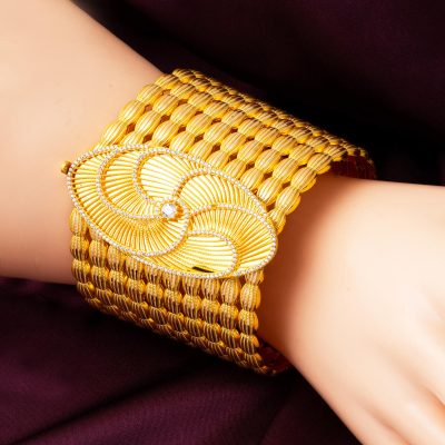 Modern Design Midye Torsadée Kilit Or Bracelet - 14K - 56g - EZ Gold
